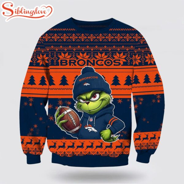Denver Broncos NFL The Grinch Ugly Christmas Sweater
