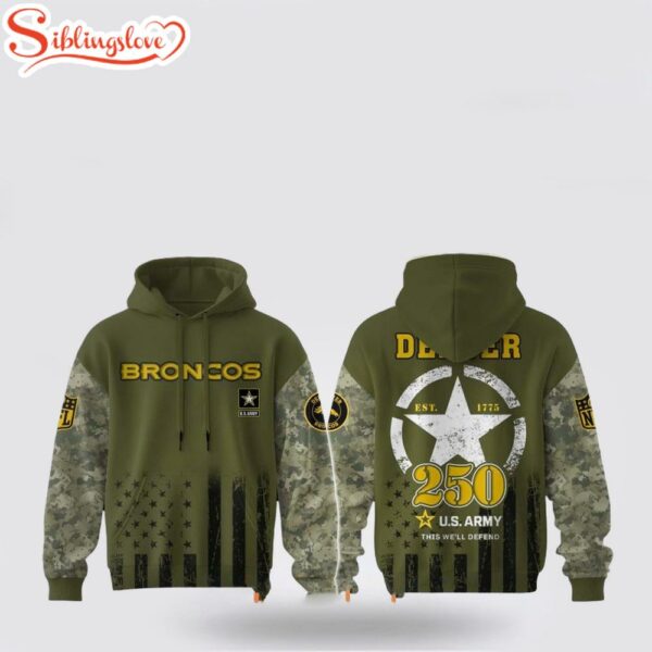 Denver Broncos NFL x US Army’s 250th Anniversary 3D Shirt For Fans