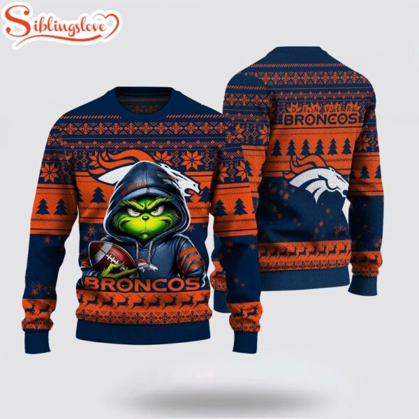 Denver Broncos The Grinch Ugly Christmas Sweater