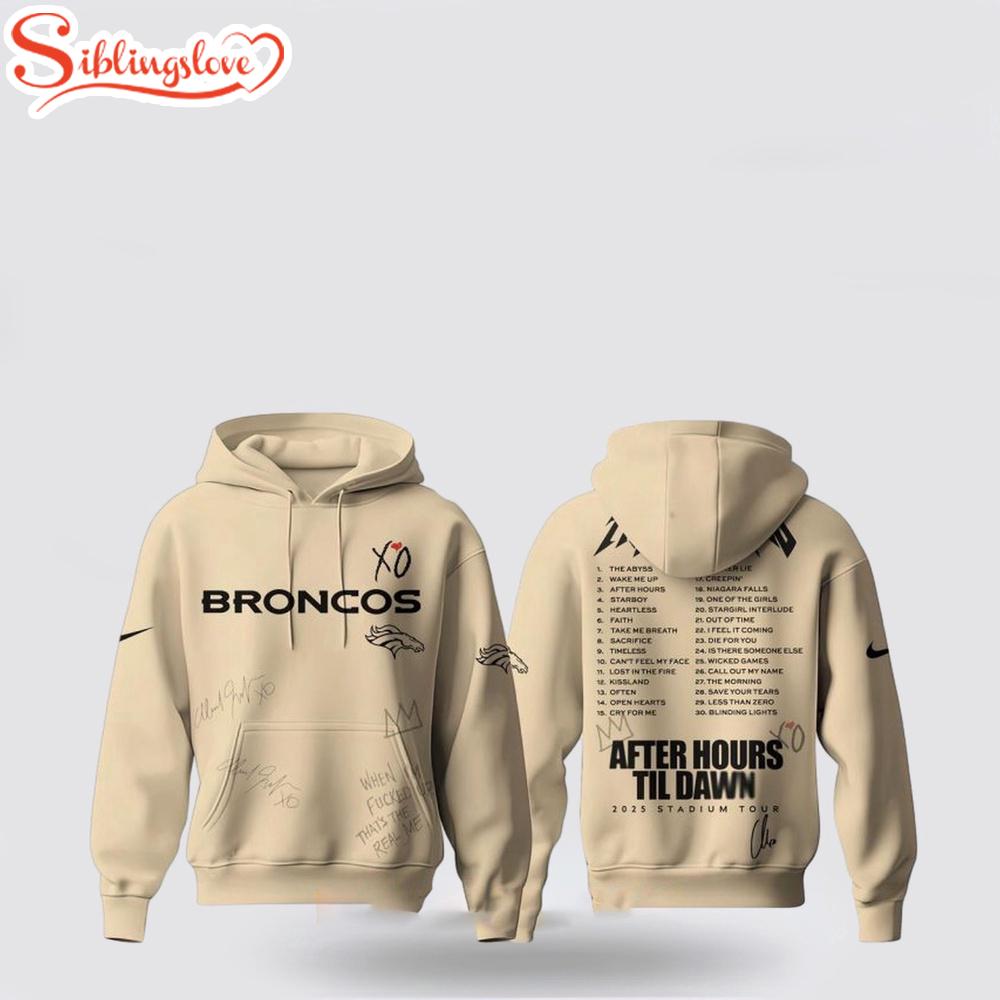 Denver Broncos x The Weeknd After Hours Tour 2025 3D Shirt For Fans Denver Broncos x The Weeknd After Hours Tour 2025 3D Shirt For Fans