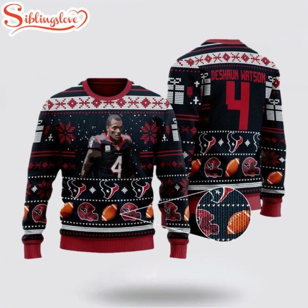 Deshaun Watson 4 Houston Texans Ugly Christmas Sweater