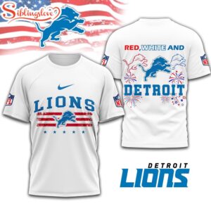 Detroit Lions 4th Of July 3D T-Shirt For Fans