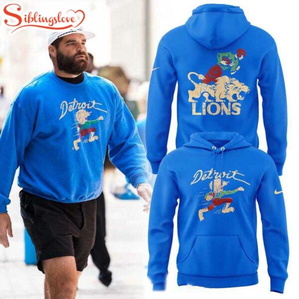 Detroit Lions 50s Retro Mascot All Over Print Hoodie Shirt