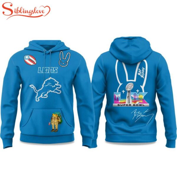 Detroit Lions Bad Bunny Bowl 2025 Hoodie Shirt
