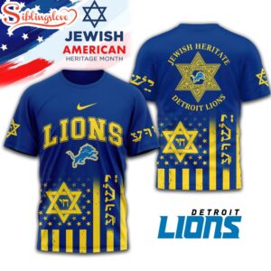 Detroit Lions Jewish Heritage 3D T-Shirt For Fans