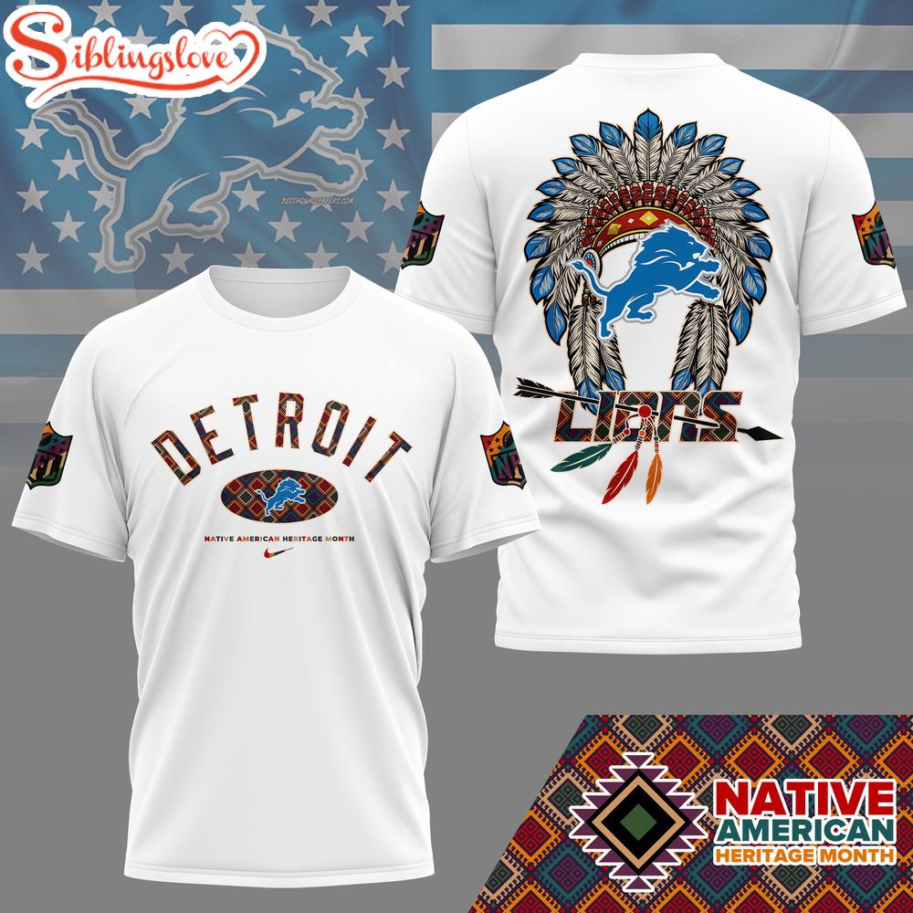 Detroit Lions Native American Heritage Month 3D T-Shirt 1 Detroit Lions Native American Heritage Month 3D T-Shirt