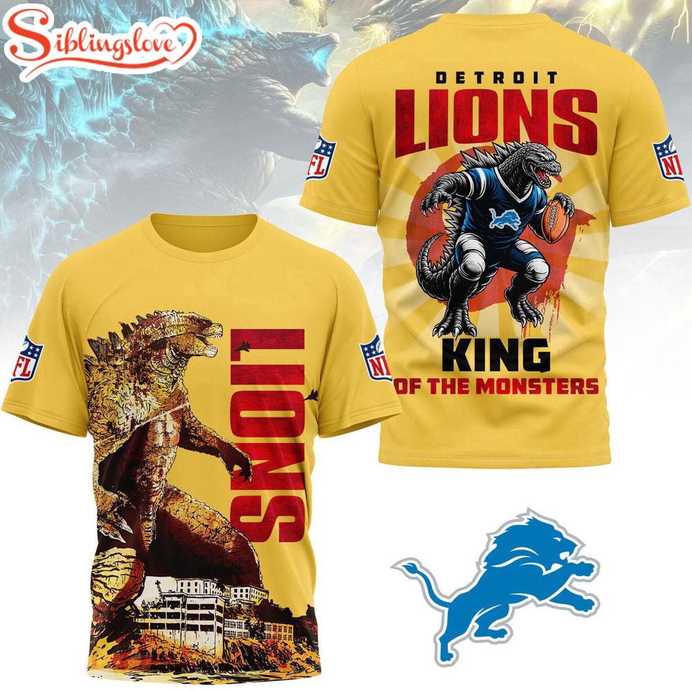 Detroit Lions NFL Godzilla King of the Monsters 3D Shirt Detroit Lions NFL Godzilla King of the Monsters 3D Shirt