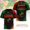 Detroit Lions NFL Juneteeth Freedom Faith And Future 3D T-Shirt
