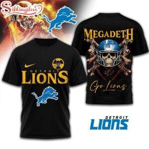 Detroit Lions NFL Megadeth 3D T-Shirt