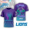 Detroit Lions NFL National Suicide Prevention Month 3D T-Shirt