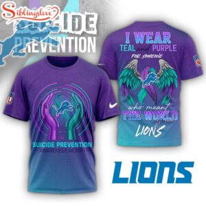 Detroit Lions NFL National Suicide Prevention Month 3D T-Shirt