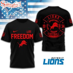 Detroit Lions NFL Opportunity Equity Freedom Justice 3D T-Shirt