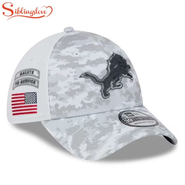 Detroit Lions NFL Salute To Service 39THIRTY Flex Fit Baseball Cap Print