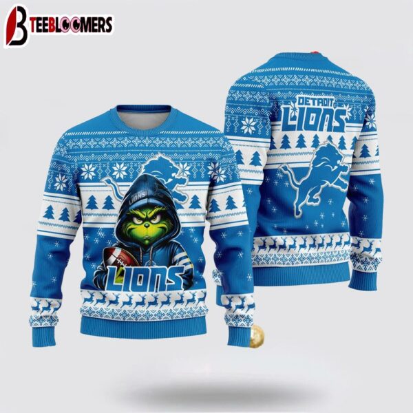 Detroit Lions The Grinch Ugly Christmas Sweater
