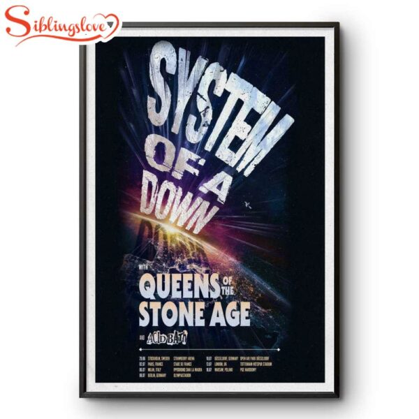 Fall Tour 2025 System Of A Down Poster Canvas Wall Art