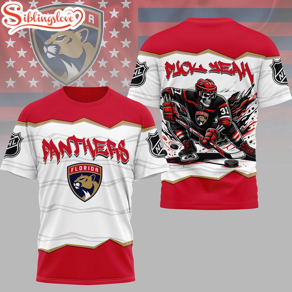 Florida Panthers NHL Puck Yeah 3D T-Shirt 1 Florida Panthers NHL Puck Yeah 3D T-Shirt