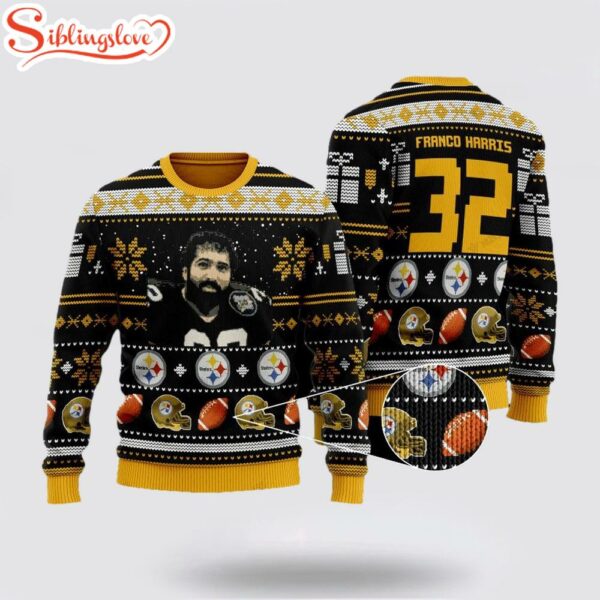 Franco Harris 32 Pittsburgh Steelers Ugly Christmas Sweater
