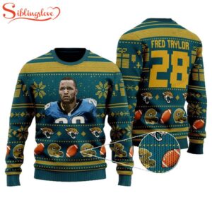 Fred Taylor 28 Jacksonville Jaguars Nfl Ugly Christmas Sweater