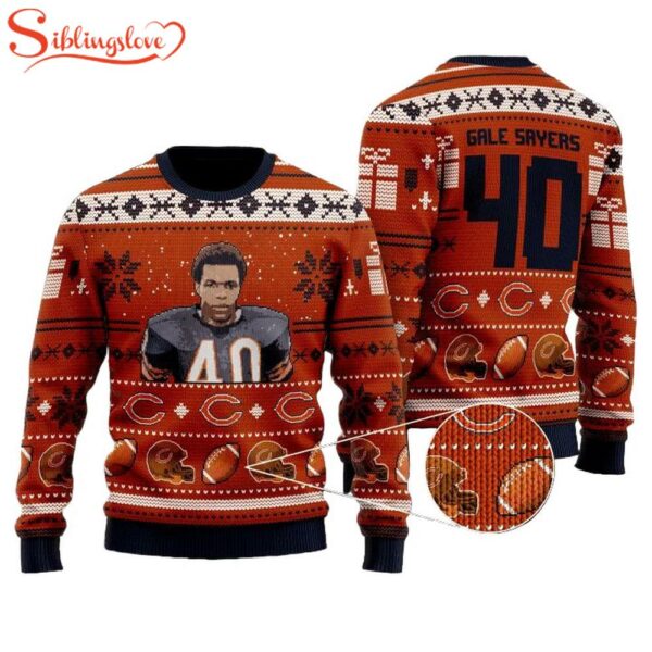 Gale Sayers 40 Chicago Bears Nfl Ugly Christmas Sweater