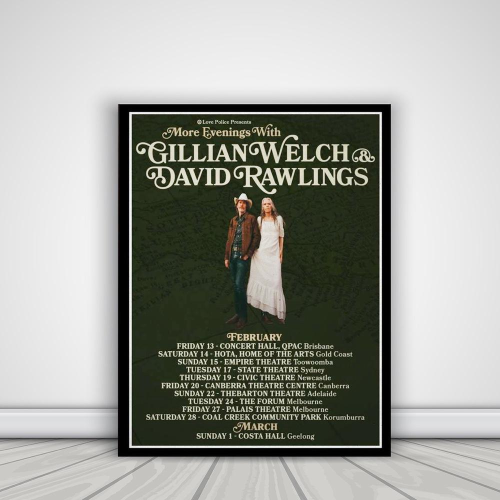 Gillian Welch And David Rawlings Feb & March 2026 Canvas Poster Wall Art Gillian Welch And David Rawlings Feb & March 2026 Canvas Poster Wall Art