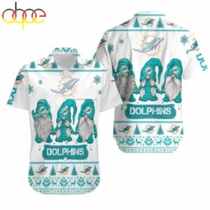 Gnomes Miami Dolphins Christmas Hawaiian Shirt
