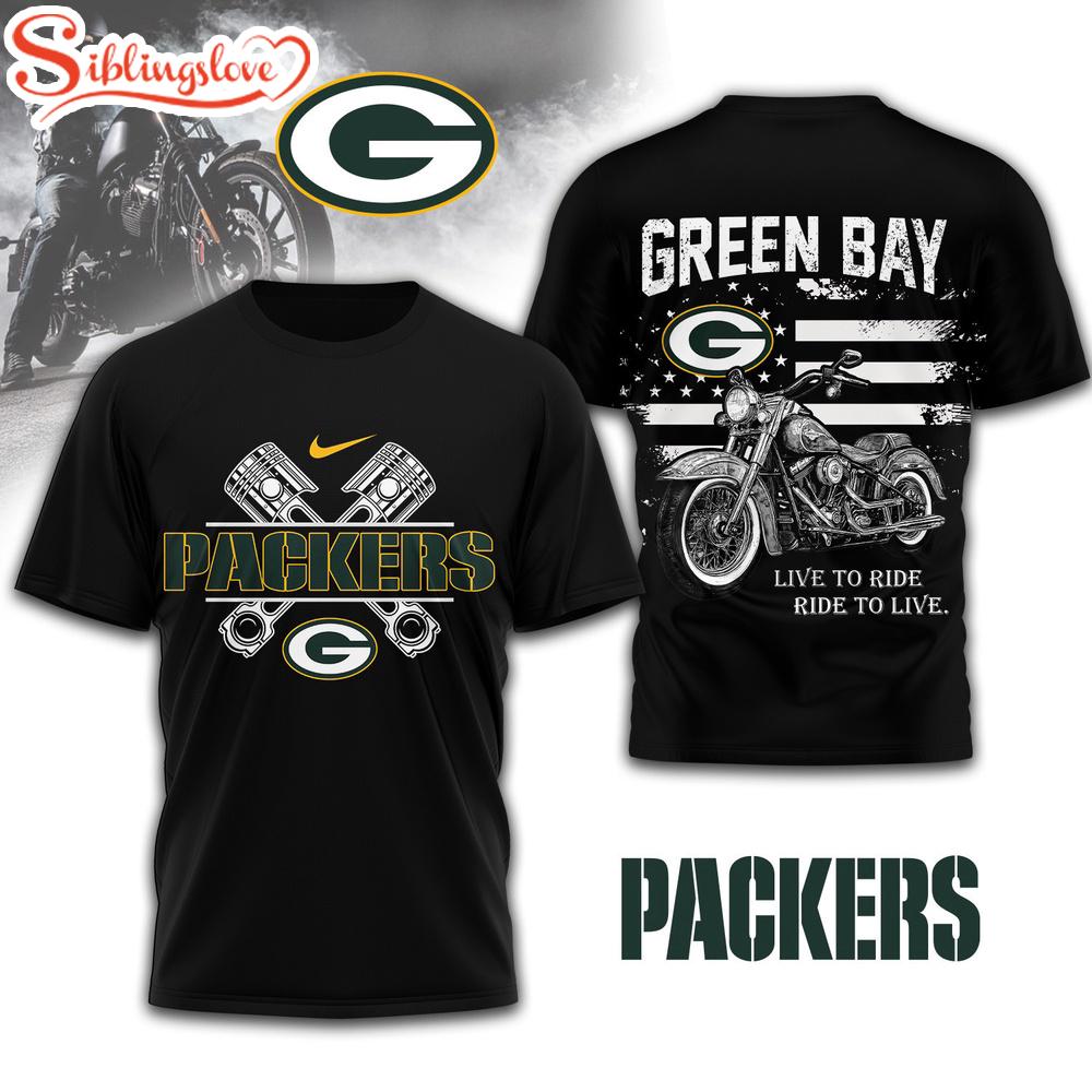 Green Bay Packers NFL Biker 3D T-Shirt 1 Green Bay Packers NFL Biker 3D T-Shirt