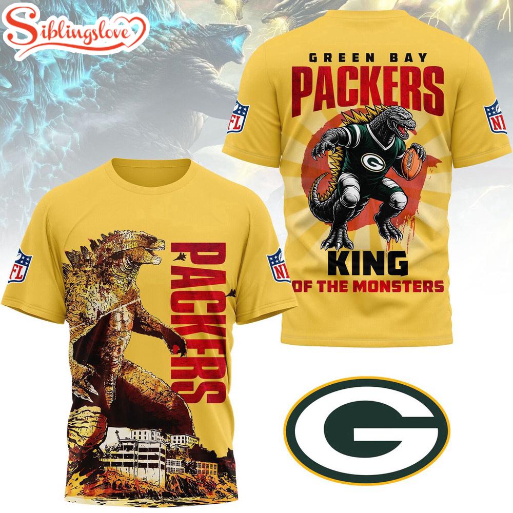 Green Bay Packers NFL Godzilla King of the Monsters 3D Shirt Green Bay Packers NFL Godzilla King of the Monsters 3D Shirt