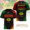 Green Bay Packers NFL Juneteeth Freedom Faith And Future 3D T-Shirt
