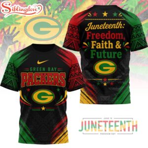 Green Bay Packers NFL Juneteeth Freedom Faith And Future 3D T-Shirt