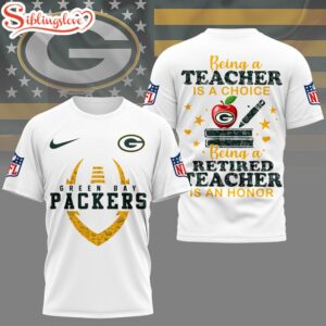 Green Bay Packers NFL Teacher Honor 3D T-Shirt