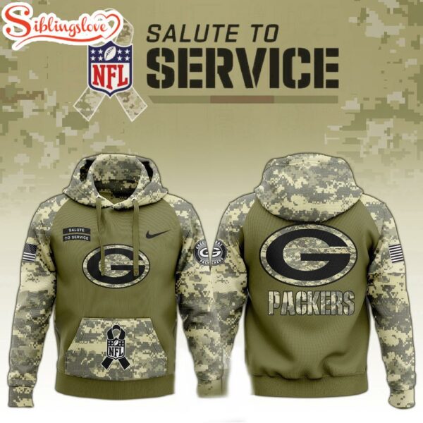 Green Bay Packers Salute to Service Hoodie 3D Shirt