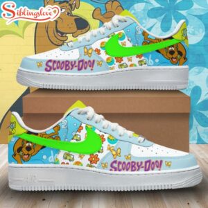 Green Scooby-Doo Butterfly And Flowers Air Force 1 Shoes For Fans