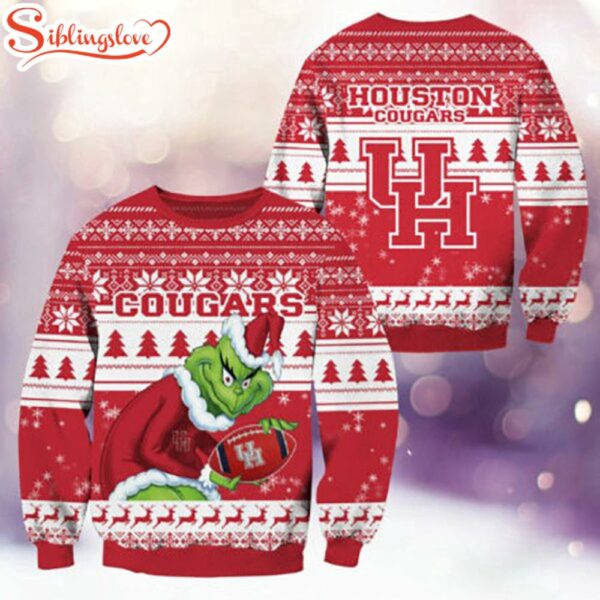 Houston Cougars NCAA Grinch Ugly Christmas Sweater