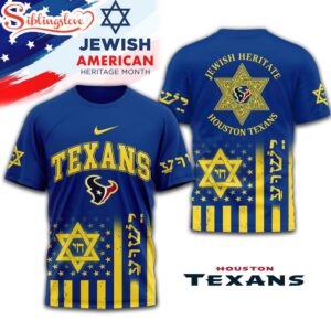 Houston Texans Jewish Heritage 3D T-Shirt For Fans
