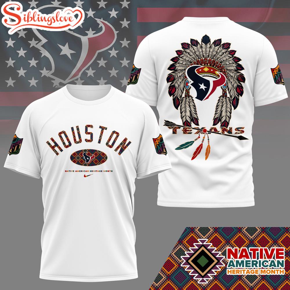 Houston Texans Native American Heritage Month 3D T-Shirt 1 Houston Texans Native American Heritage Month 3D T-Shirt