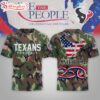 Houston Texans NFL 250 Years of America Camo 3D T-Shirt