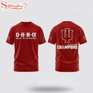 Indiana Hoosiers Champions 2026 Football Big10 3D Shirt