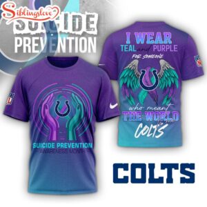 Indianapolis Colts NFL National Suicide Prevention Month 3D T-Shirt