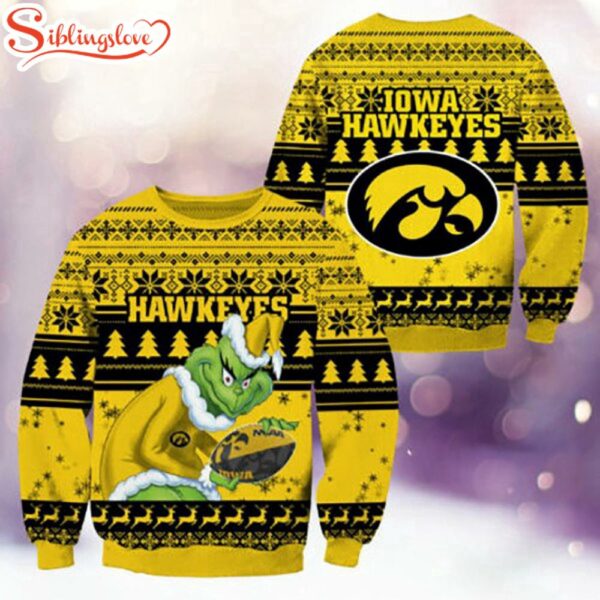 Iowa Hawkeyes NCAA Grinch Ugly Christmas Sweater