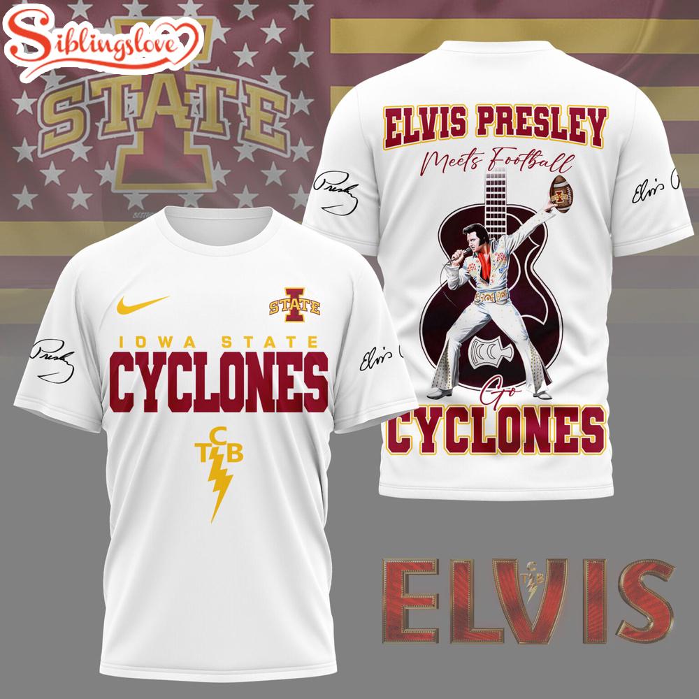 Iowa State Cyclones NCAA Elvis Presley 3D Shirt Gifts For Fans Iowa State Cyclones NCAA Elvis Presley 3D Shirt Gifts For Fans
