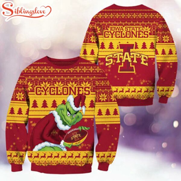Iowa State Cyclones NCAA Grinch Ugly Christmas Sweater