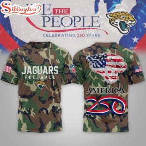 Jacksonville Jaguars NFL 250 Years of America Camo 3D T-Shirt