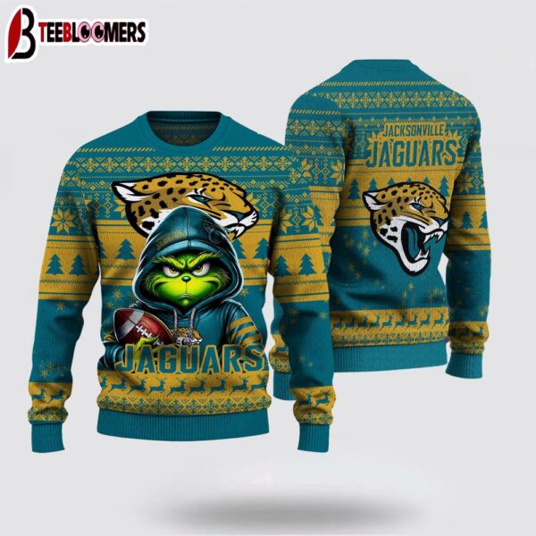 Jacksonville Jaguars The Grinch Ugly Christmas Sweater