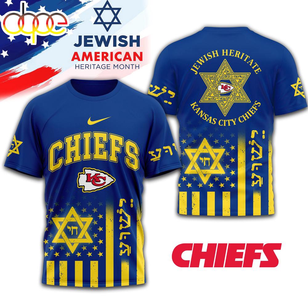 Kansas City Chiefs Jewish Heritage 3D T-Shirt For Fans 1 Kansas City Chiefs Jewish Heritage 3D T-Shirt For Fans