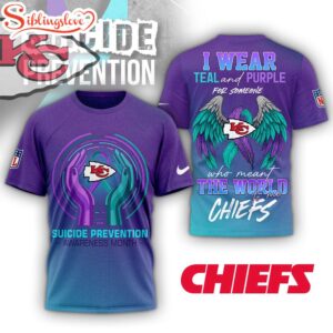 Kansas City Chiefs NFL National Suicide Prevention Month 3D T-Shirt