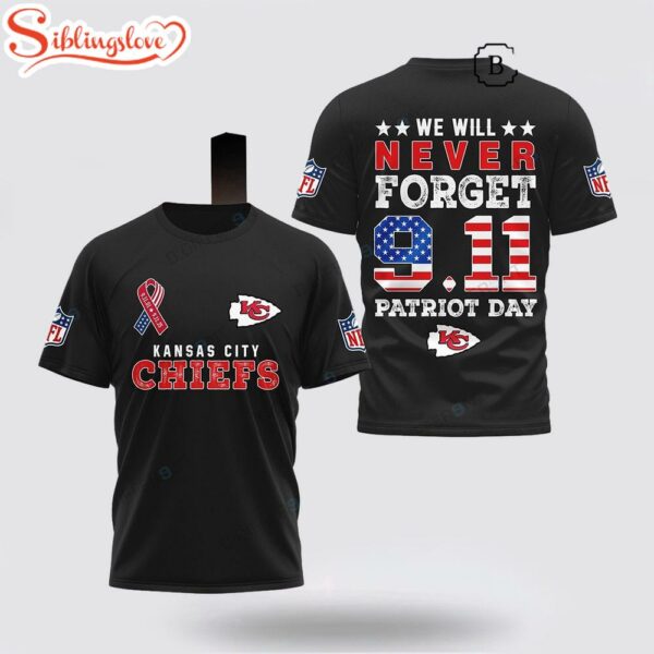 Kansas City Chiefs NFL We Will Never Forget 9.11 Patriot Day All Over Print T-Shirt