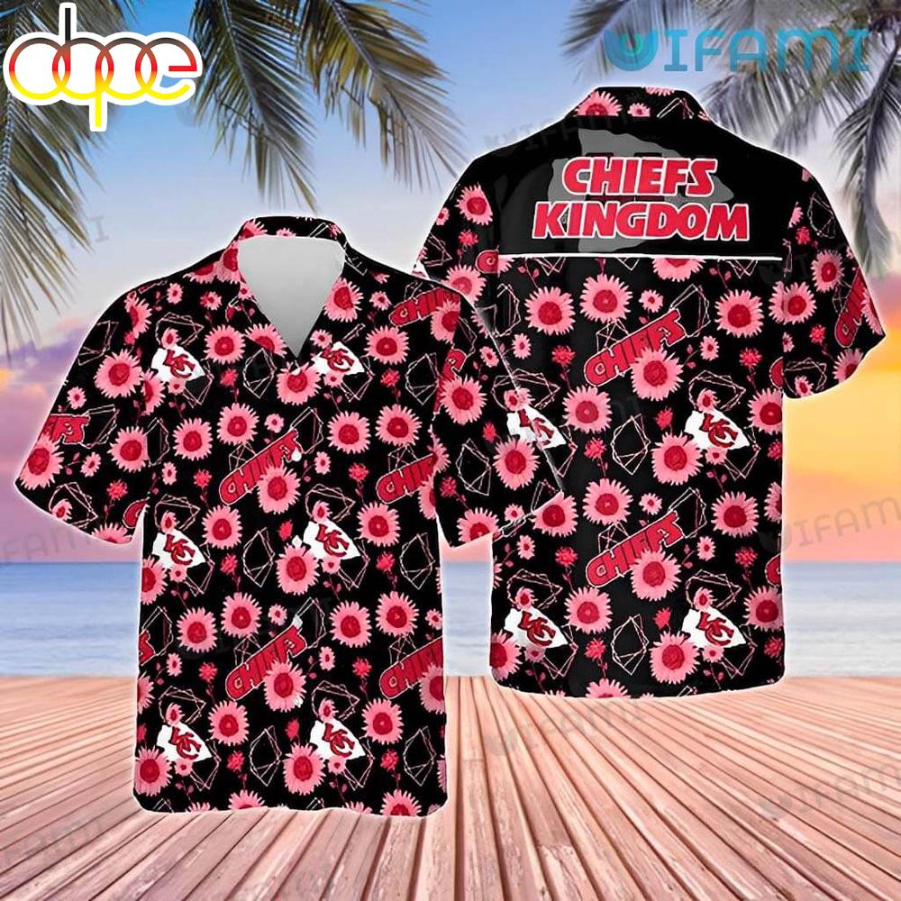 Kansas City Chiefs Sunflower Pattern Hawaiian Shirt 1 Kansas City Chiefs Sunflower Pattern Hawaiian Shirt