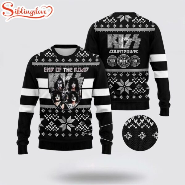 Kiss Band End Of The Road Kiss Countdown 50 Years Ugly Merry Christmas Sweater