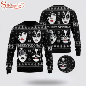 Kiss Band Funny Member Faces Ugly Merry Christmas Sweater