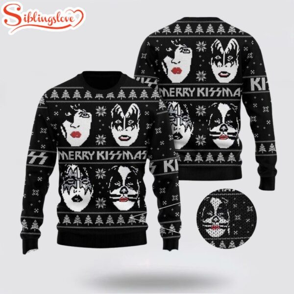 Kiss Band Funny Member Faces Ugly Merry Christmas Sweater